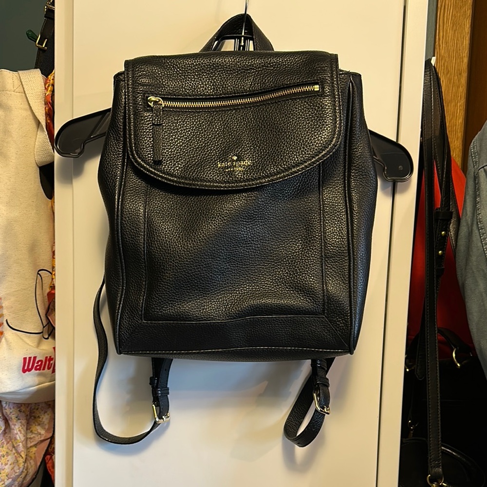 Kate Spade Black Leather Backpack